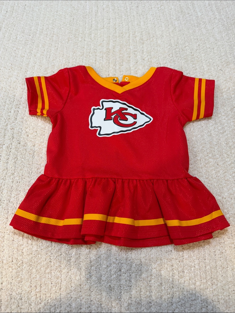 NFL Kansas City Chiefs Red Girls' Ruffled Team Top